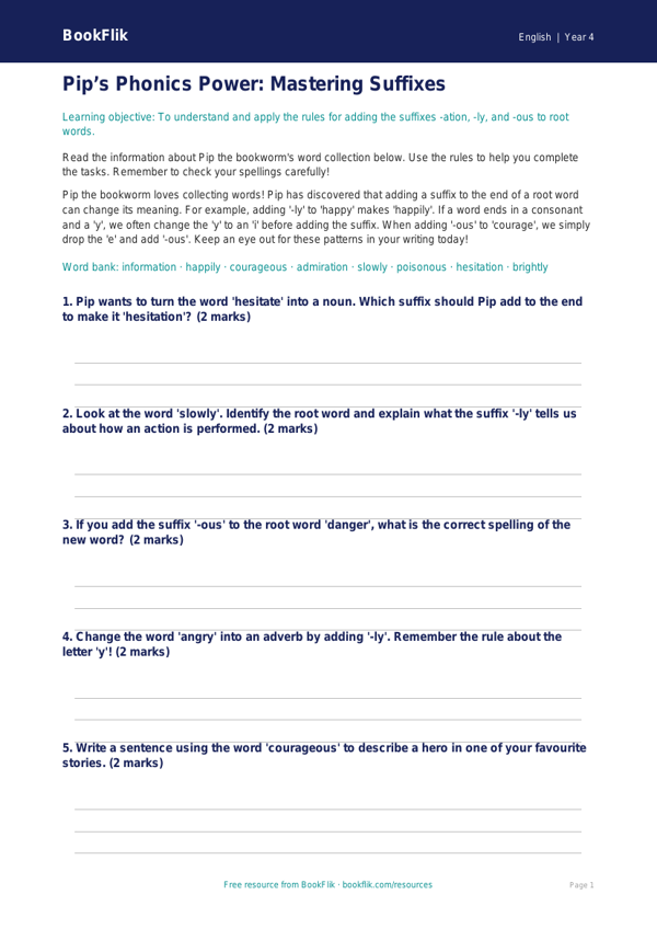 Free Phonics Poster | Year 4 Core | BookFlik worksheet preview — English Phonics