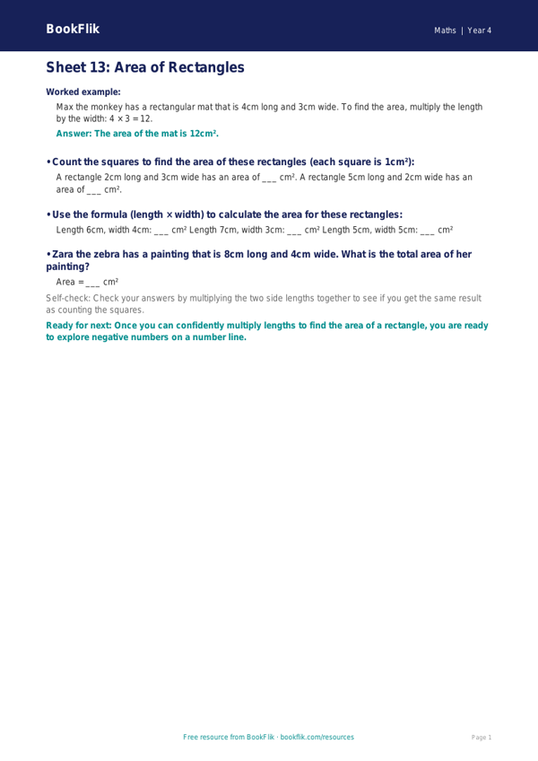 Free English Track Level D Sheet 13 | Year 4 | BookFlik worksheet preview — Maths D