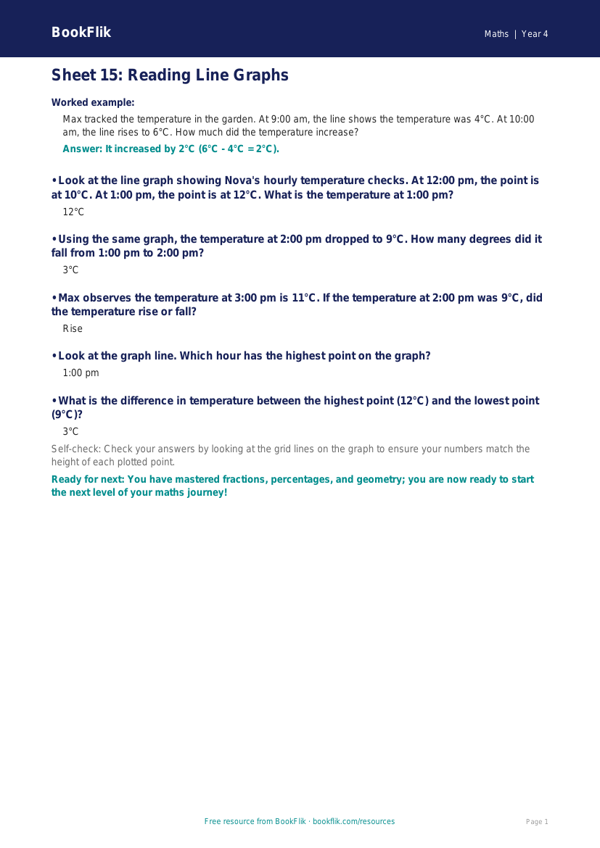 Free English Track Level D Sheet 15 | Year 4 | BookFlik worksheet preview — Maths D